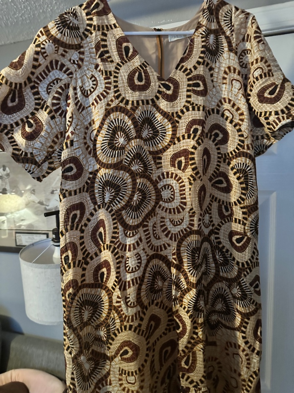 Marie Oliver NWOT Abstract Print Zip Front Midi Dress Size Small - Picture 5 of 11